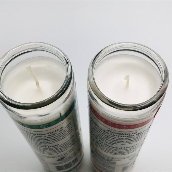 New Set of 2 Candles Religious Pillar Prayer Jesus Saint Jude Sacred H… - Picture 6 of 7